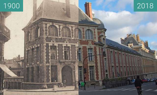 Image avant-après de Vvue de l'Institut Agronomique à Paris entre 1900 et 04/02/2018