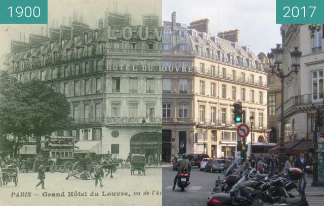 Image avant-après de Hôtel du Louvre entre 1900 et 29/04/2017