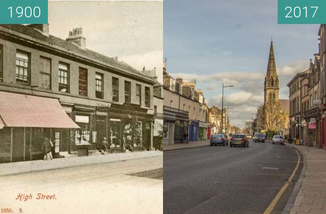 Vorher-Nachher-Bild von Portobello High Street zwischen 1900 und 05.04.2017