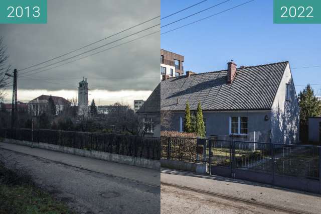 Before-and-after picture of Ulica Winiarska between 2013 and 2022
