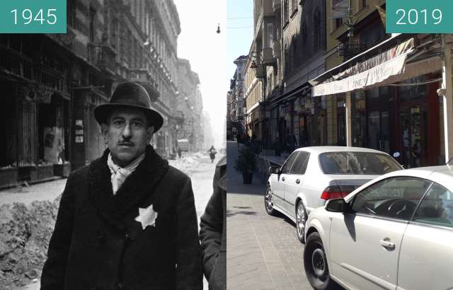 Before-and-after picture of Budapest between 01/1945 and 2019-Apr-20