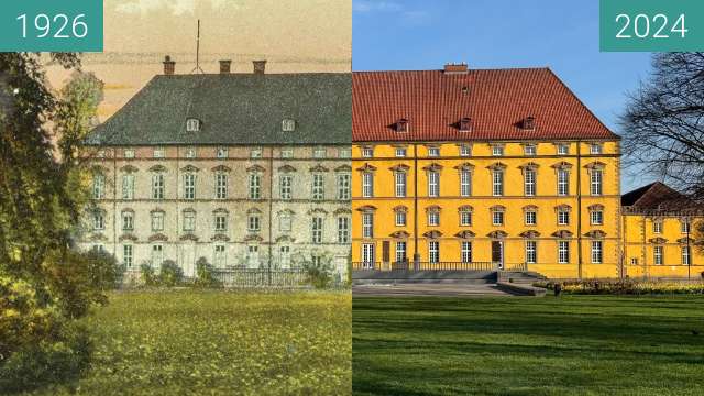Before-and-after picture of Osnabrücker Schloss between 1926 and 2024-Mar-16