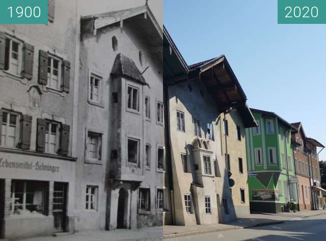 Vorher-Nachher-Bild von Scheibenstraße Traunstein zwischen 1900 und 08.2020