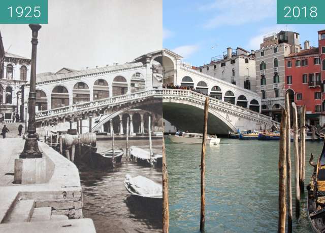 Image avant-après de Rialto bridge, Venice entre 1925 et 13/02/2018