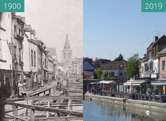 Before-and-after picture of Saint-Leu between 1900 and 2019-May-13