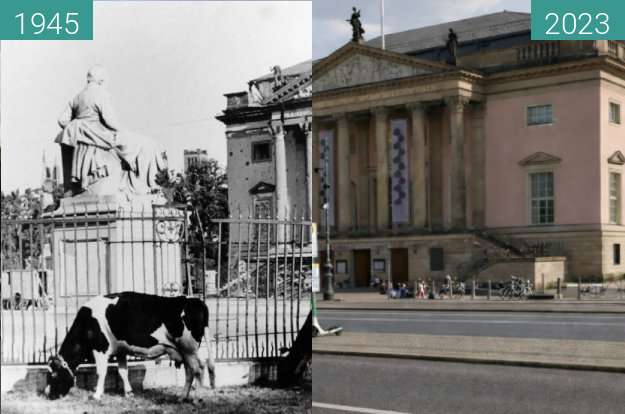 Vorher-Nachher-Bild von Berlin Staatsoper zwischen 1945 und 2023