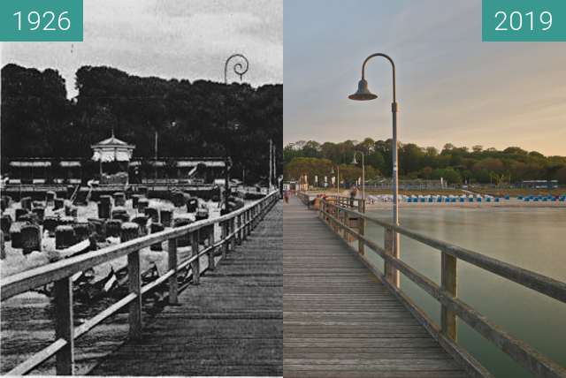 Vorher-Nachher-Bild von Goehren Seebrücke zwischen 1926 und 23.05.2019