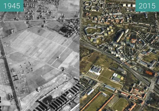 Image avant-après de Poznań, Winiary entre 21/04/1945 et 21/04/2015