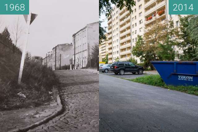 Before-and-after picture of Ulica Bonin between 1968-Aug-06 and 2014-Aug-06