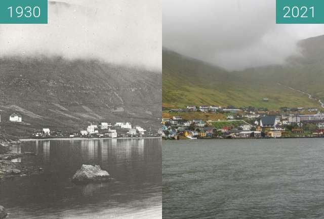 Before-and-after picture of Faroes5 between 1930 and 2021