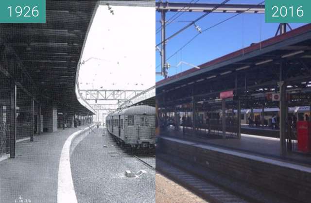 Before-and-after picture of Central Station Platform 21 between 1926 and 2016