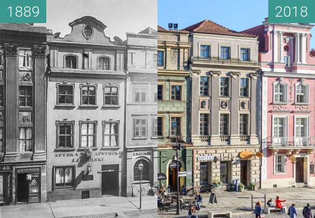 Before-and-after picture of Stary Rynek between 1889 and 2018
