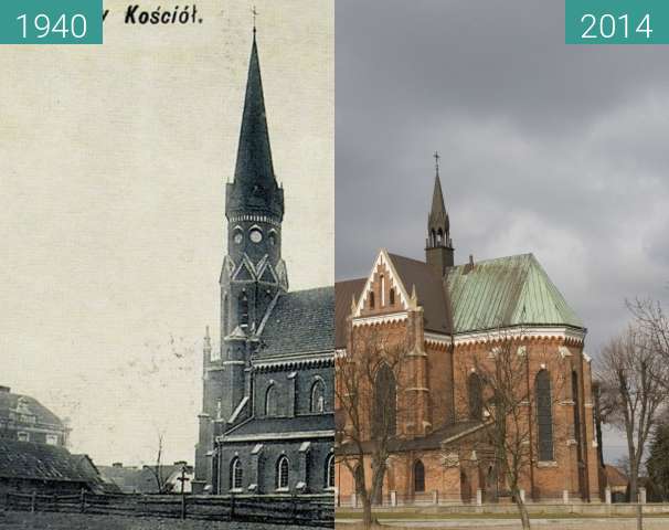 Vorher-Nachher-Bild von Parafia Matki Bożej Szkaplerznej zwischen 1940 und 24.02.2014