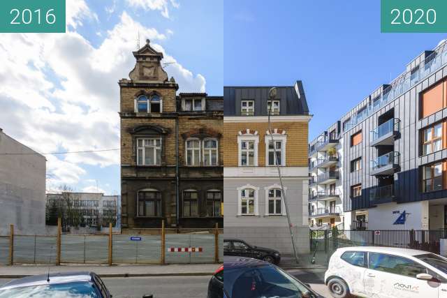 Vorher-Nachher-Bild von Ulica Różana zwischen 26.03.2016 und 14.03.2020