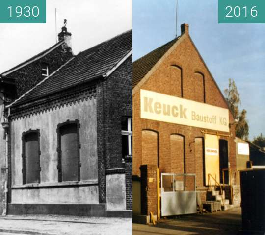 Vorher-Nachher-Bild von Schule Mülhausen zwischen 1930 und 2016