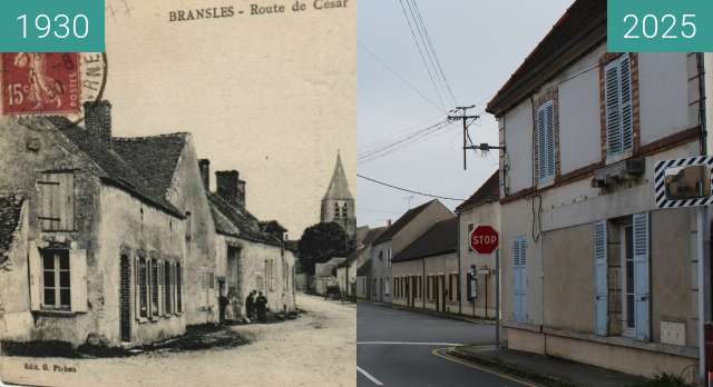 Image avant-après de Bransles - entrée depuis Dordives entre 1930 et 12/10/2025