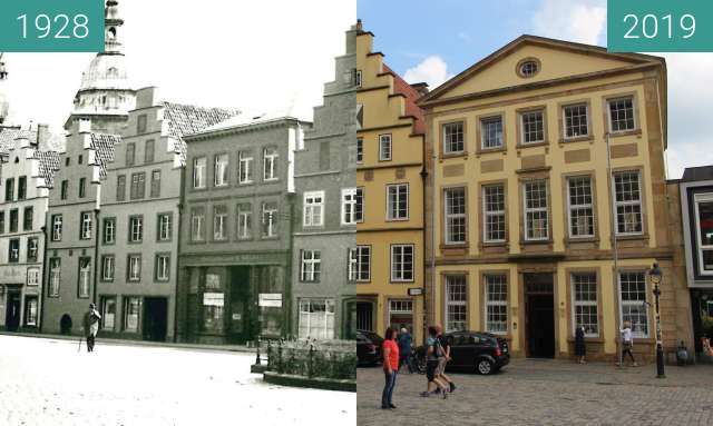 Before-and-after picture of Marktplatz mit Justus-Möser-Denkmal between 1928 and 2019-Jun-20