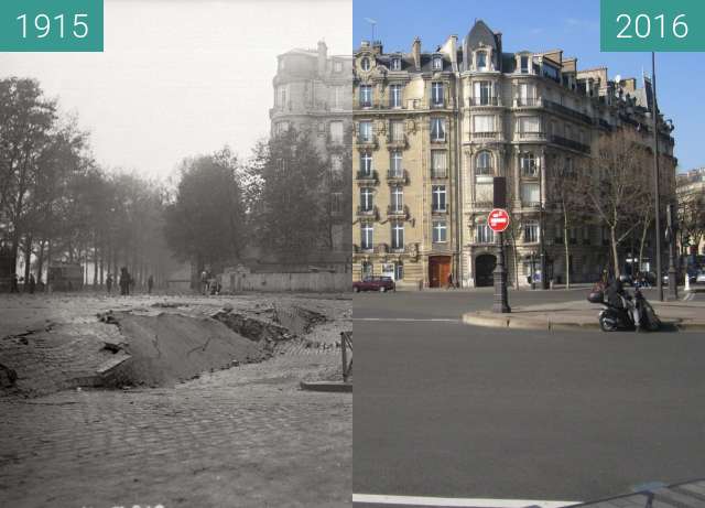 Image avant-après de Place de l'Alma entre 08/11/1915 et 13/03/2016