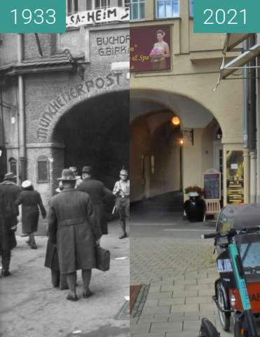 Vorher-Nachher-Bild von München; Altheimer Eck zwischen 10.03.1933 und 25.05.2021