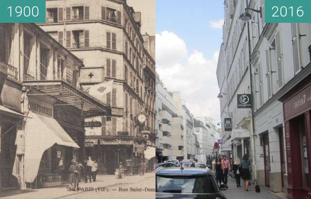 Image avant-après de Rue St. Dominique entre 1900 et 23/09/2016