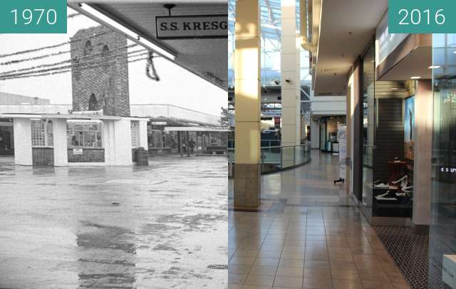 Before-and-after picture of Connecticut Post Mall between 1970 and 2016