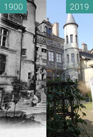 Before-and-after picture of Hôtel de Vauluisant between 1900 and 2019-Mar-23