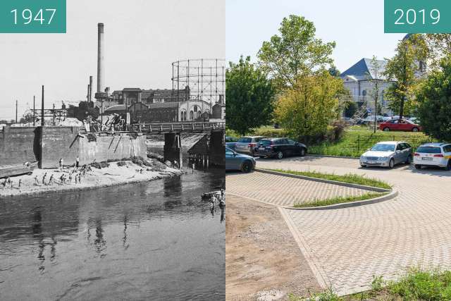Image avant-après de Stare koryto Warty entre 1947 et 2019