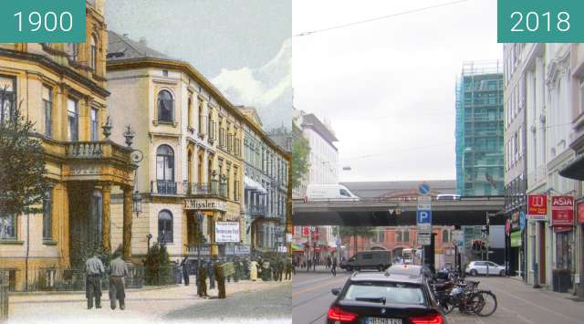 Image avant-après de Bahnhofstraße entre 1900 et 20/08/2018