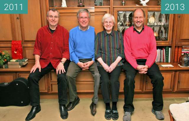 Vorher-Nachher-Bild von Geburtstagsfoto am Wohnzimmerschrank zwischen 01.11.2011 und 01.11.2013