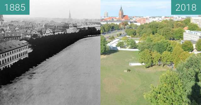Before-and-after picture of Hannover between 1885 and 2018