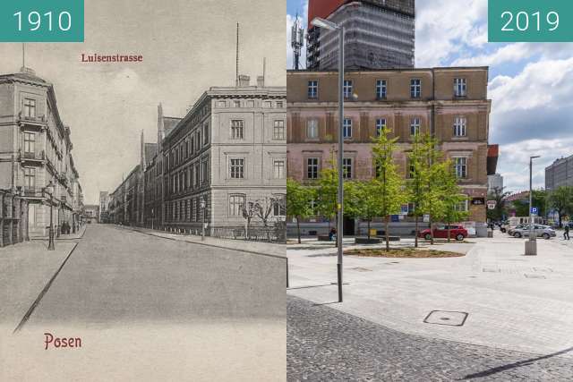 Before-and-after picture of Ulica Taczaka between 1910 and 2019