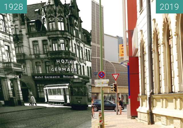 Image avant-après de Hotel Germania entre 1928 et 22/06/2019