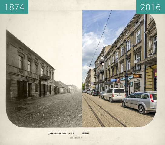 Vorher-Nachher-Bild von Nowomiejska Street zwischen 1876 und 2016