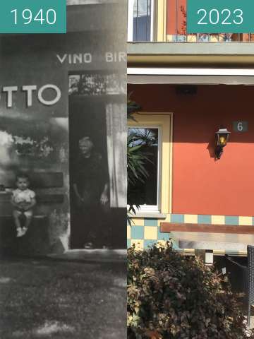 Before-and-after picture of Il Grillo - Lugano between 1940 and 2023