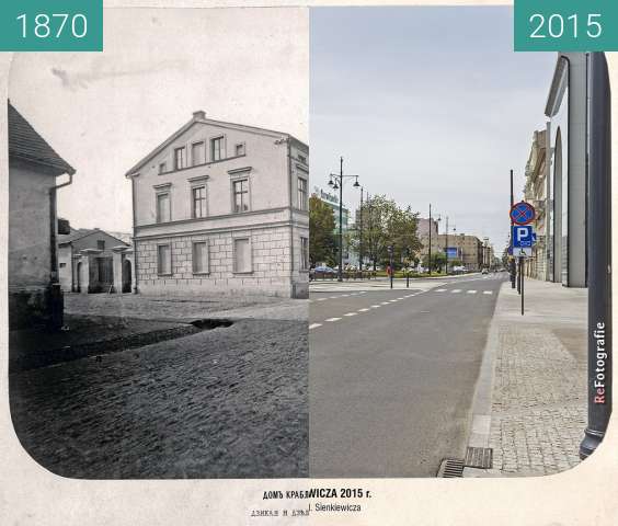 Vorher-Nachher-Bild von Krabler's House, Dzielna (Narutowicza) Street zwischen 1870 und 2015