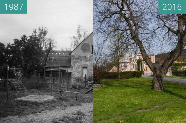 Before-and-after picture of School building between 1987 and 2016-May-05