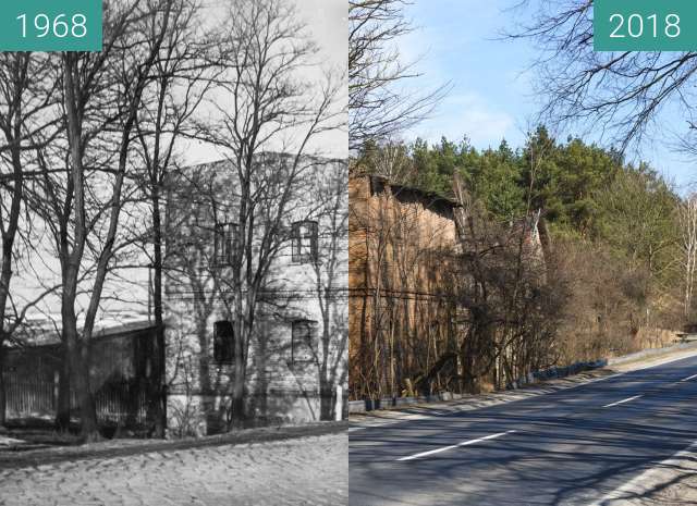 Before-and-after picture of Ulica Lutycka between 1968 and 2018-Mar-20