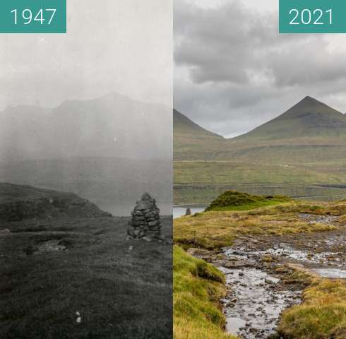 Before-and-after picture of Faroes4 between 1947 and 2021