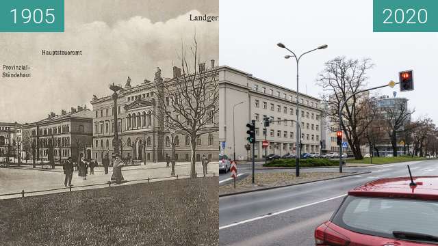 Vorher-Nachher-Bild von Aleje Marcinkowskiego zwischen 1905 und 03.02.2020