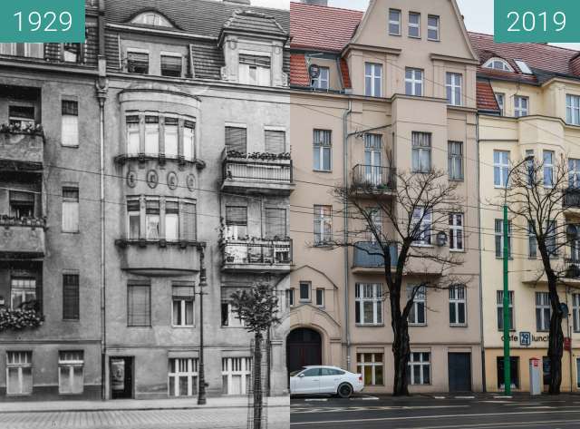 Vorher-Nachher-Bild von Ulica Bukowska zwischen 1929 und 12.01.2019