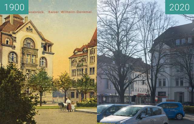 Vorher-Nachher-Bild von Kaiser Wilhelm-Denkmal zwischen 1900 und 03.2020