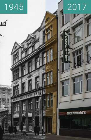 Vorher-Nachher-Bild von Ulica 27 Grudnia zwischen 1945 und 15.06.2017