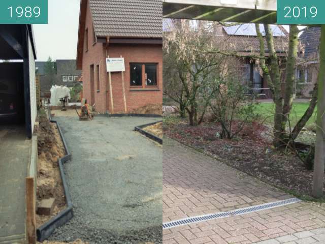 Before-and-after picture of Garagenauffahrt between 1989-Jan-09 and 2019-Jan-09