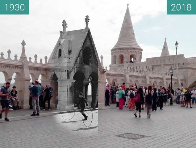 Image avant-après de Children at Fishermans Bastion 1930 entre 1930 et 27/08/2018