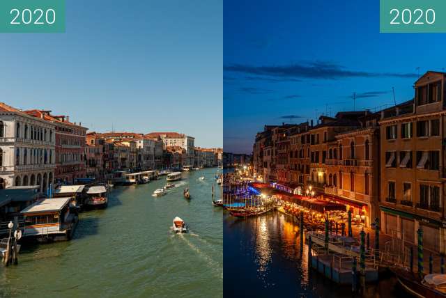 Image avant-après de Venedig, Blick von der Rialto-Brücke entre 19/07/2020 et 19/07/2020