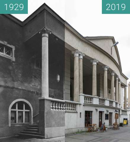 Before-and-after picture of Ulica Ratajczaka, kino Apollo between 1929 and 2019-May-23