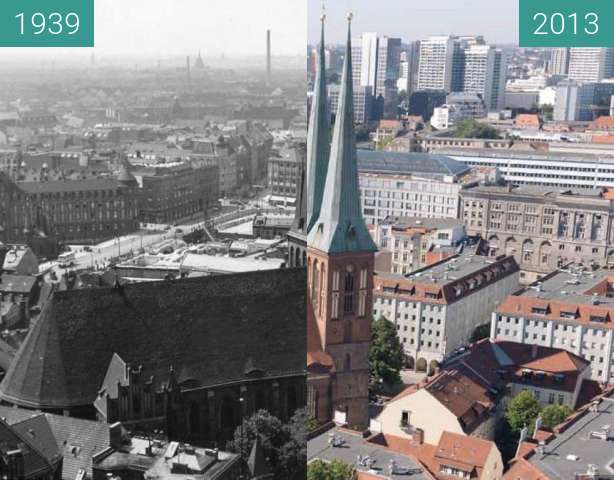 Vorher-Nachher-Bild von Berlin - Nikolaikirche 1939/2013 zwischen 1939 und 2013