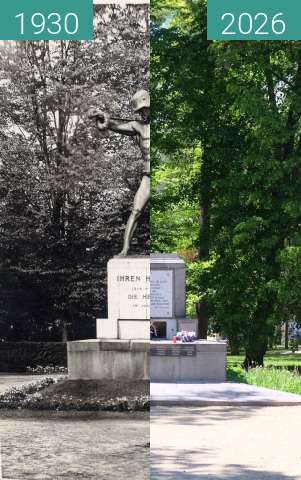 Before-and-after picture of Franzensbad - Kriegerdenkmal 3 between 1930 and 2026-May-23