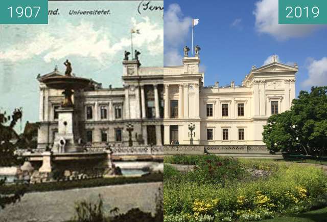 Vorher-Nachher-Bild von Lund University zwischen 1907 und 16.08.2019