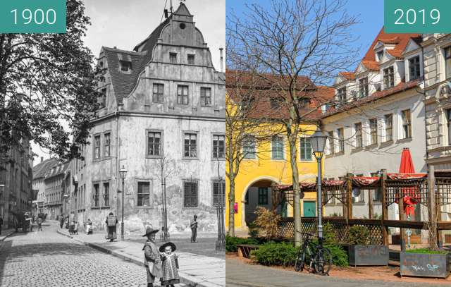 Before-and-after picture of Stadtmuseum between 1900 and 2019-Mar-22
